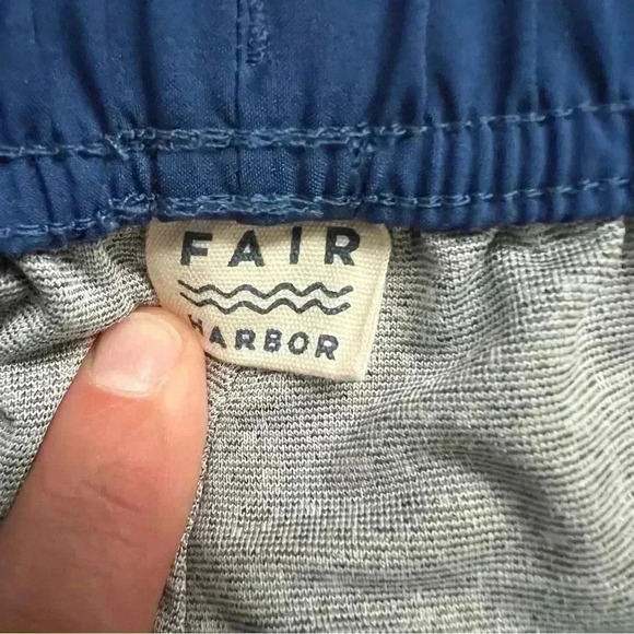 Fair Harbor The Anchor Men’s Size Large 8” Swim Shorts Trunks Dark Denim Anchor - Picture 6 of 15